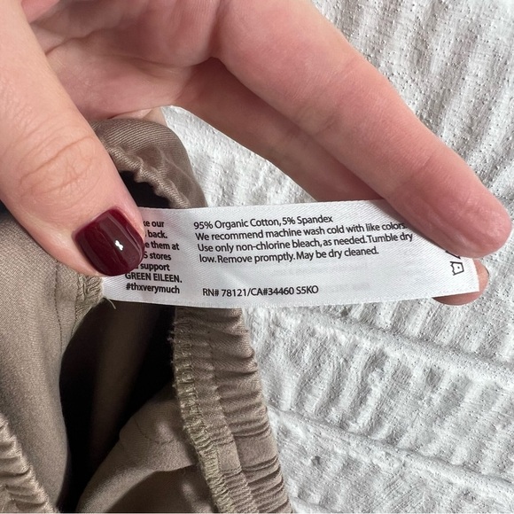 Eileen Fisher Organic Cotton Stretch Twill Khaki Slim Ankle Career Pants 2X NWT - Picture 8 of 9